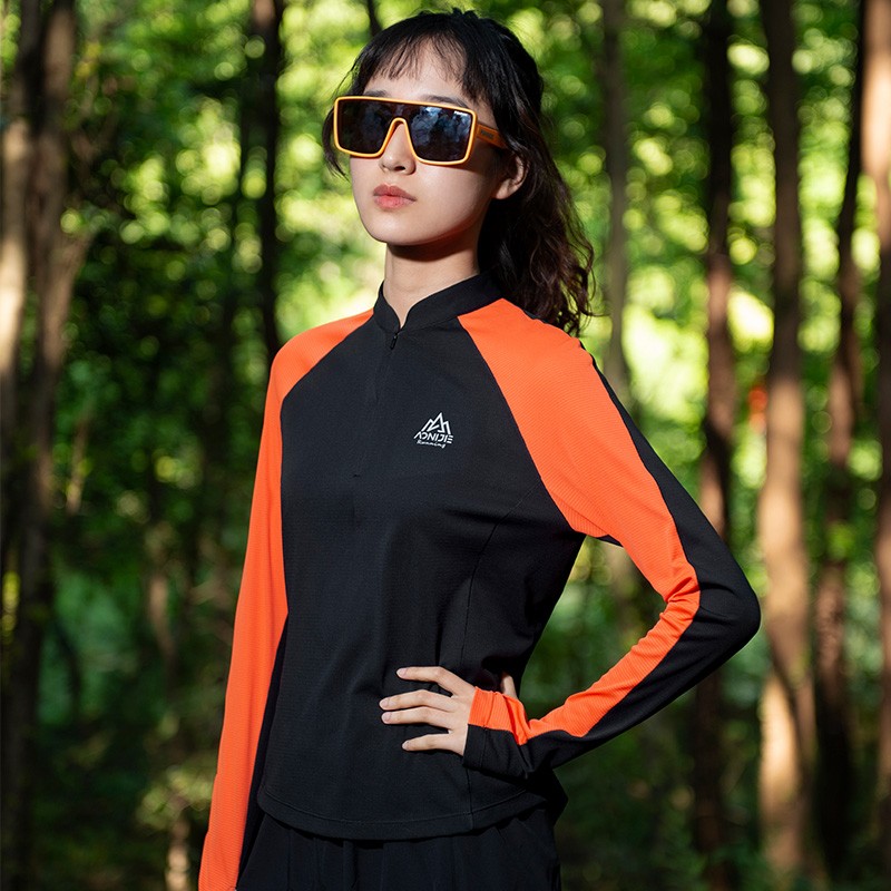 AONIJIE FW5173 Ootdoor Female Running Long-sleeved T-shirt Spring Autumn Women Sunscreen Sports Sweatshirt for Fitness Cycling