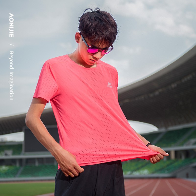AONIJIE FM5191 Outdoor Running T-shirt Quick Drying Summer Male Training Marathon Short sleeves Sports Breathable Men Top T-shirt