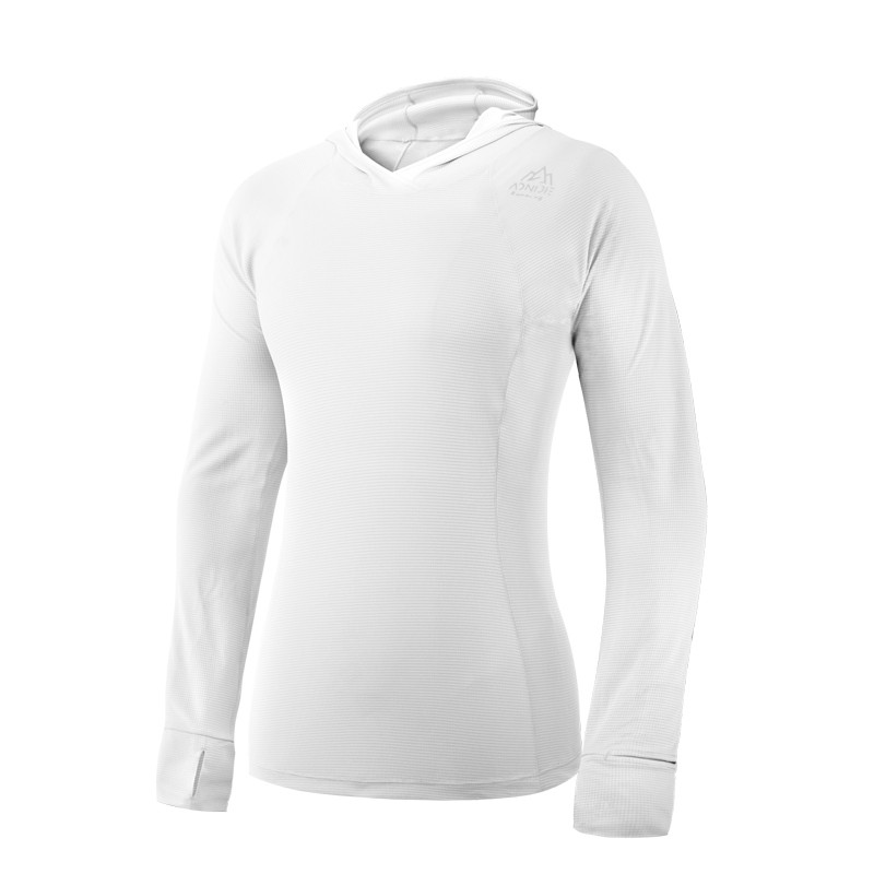 AONIJIE FW5146 Spring Autumn Women Sports Hooded Long-sleeved Shirt With Finger Hole Running Yoga Fitness Clothes