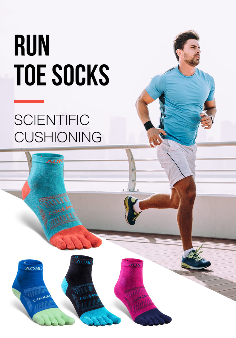 Breathable and Casual Socks for Trekking AONIJIE 2 Pairs Running Toe Socks Yoga and Gym Toe Separator Socks for Men and Women Comfort Five Finger Trainer Socks Athletic Socks