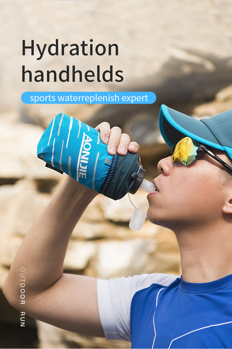 AONIJIE A7102S Outdoor Running Marathon Hand-held Water Bottle Bag  Hydration Soft Flask Ultralight Wrist Storage Bag