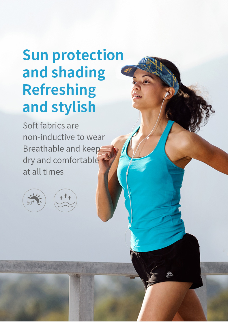 Applyvt UV Protection Sun Hat Sunscreen Soft Headband Visor Sports Cap Quick Drying Sun Hat For Running Outdoor Sports 