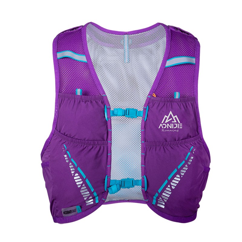 AONIJIE C933S 8L Running Hydration Backpack Blue Purple Color Vest Bags Soft Water Bladder Flask for Hiking Trail Running Marathon Race