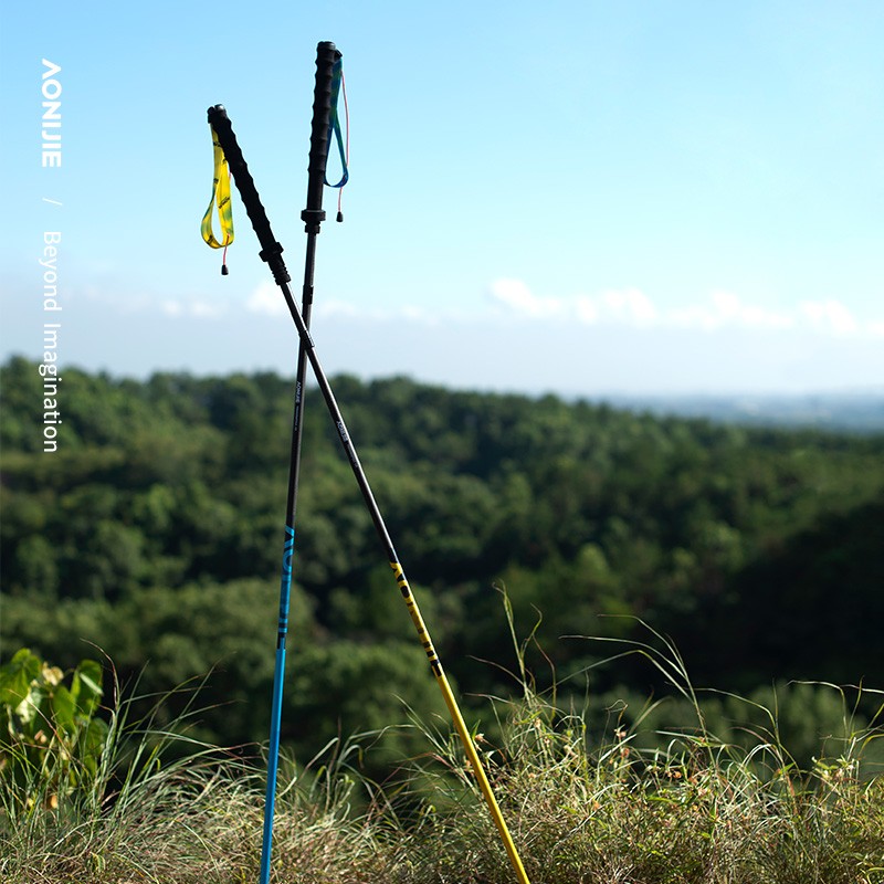 AONIJIE E4210 Carbon Aluminum Trekking Pole Folding Cross Country Running Alpenstocks Outdoor Walking Climbing Hiking Sticks