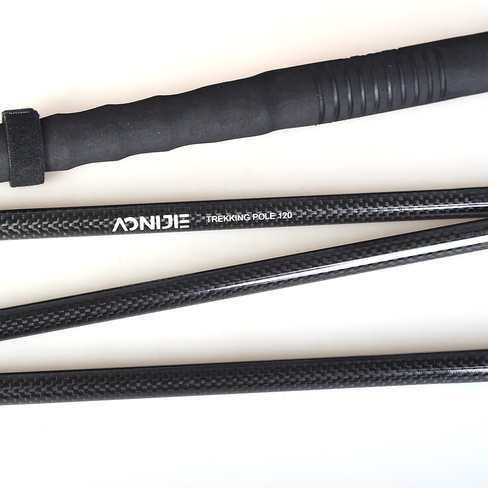 AONIJIE E4204 Carbon Fiber Folding Trekking Poles Lightweight Hiking Mountaineering Running Walking Stick with Drawstring Fixed