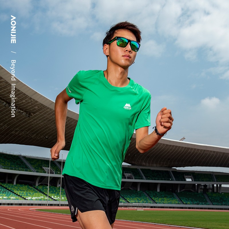 AONIJIE FM5178 Male Running Sports Short Sleeves Quick Drying Summer Outdoor Training Marathon Men Breathable T-shirt