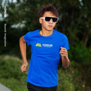 AONIJIE FM5198 Male Sports Short Sleeve Quick Drying Outdoor Running Short Shirts for Marathon Running Hiking Breathable Top Daily T-shirt
