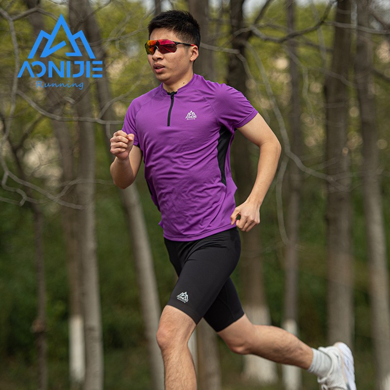 AONIJIE FM5158 Spring Summer Men Sports T-shirt Quick-drying Outdoor Running Fitness Cycling Yoga Exercise Male Short Sleeve