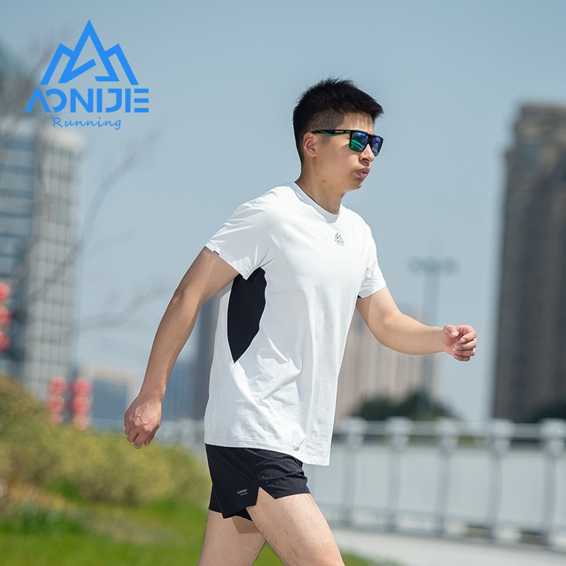 AONIJIE FM5157 Quick Drying Men Sports T-shirt Spring Summer Male Breathable Short Sleeve for Running Exercise Fitness Yoga