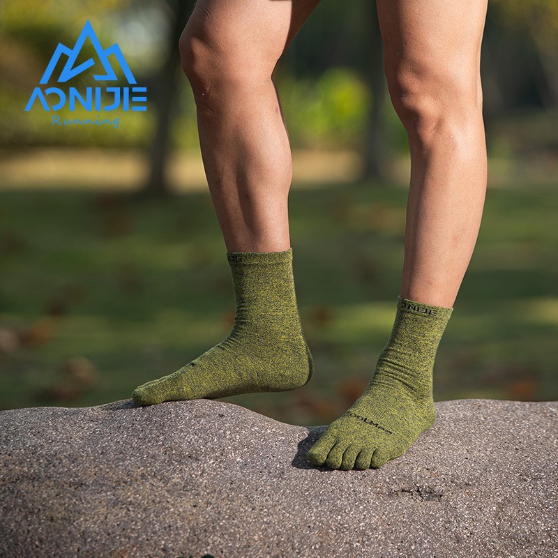 AONIJIE E4830 Outdoor Sports Long Tube Five Finger Socks Cross-country Running wicking Breathable Climbing Toe Socks