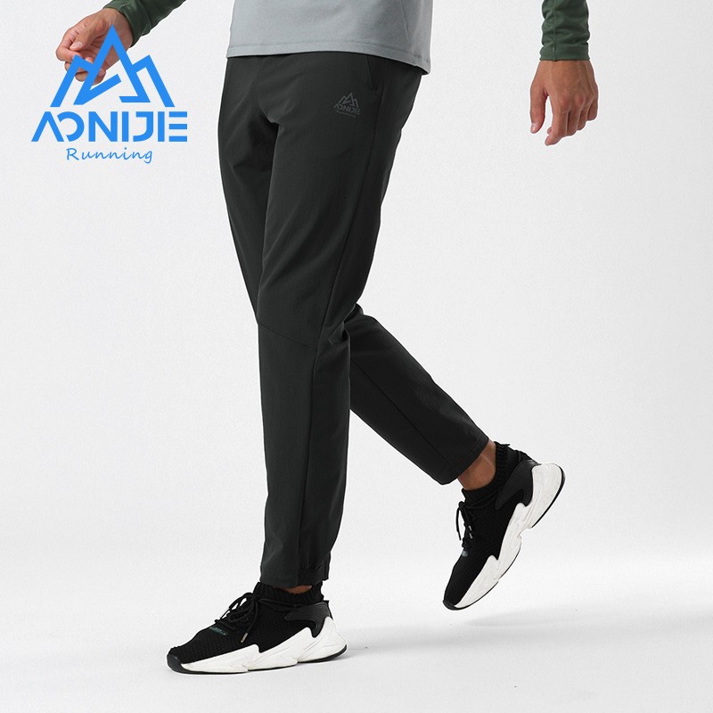 AONIJIE FM5145 Autumn Winter Sport Male Padded Trousers Nylon Leisure Men Long Light Pants for Outdoor Running Fitness Daily Wear