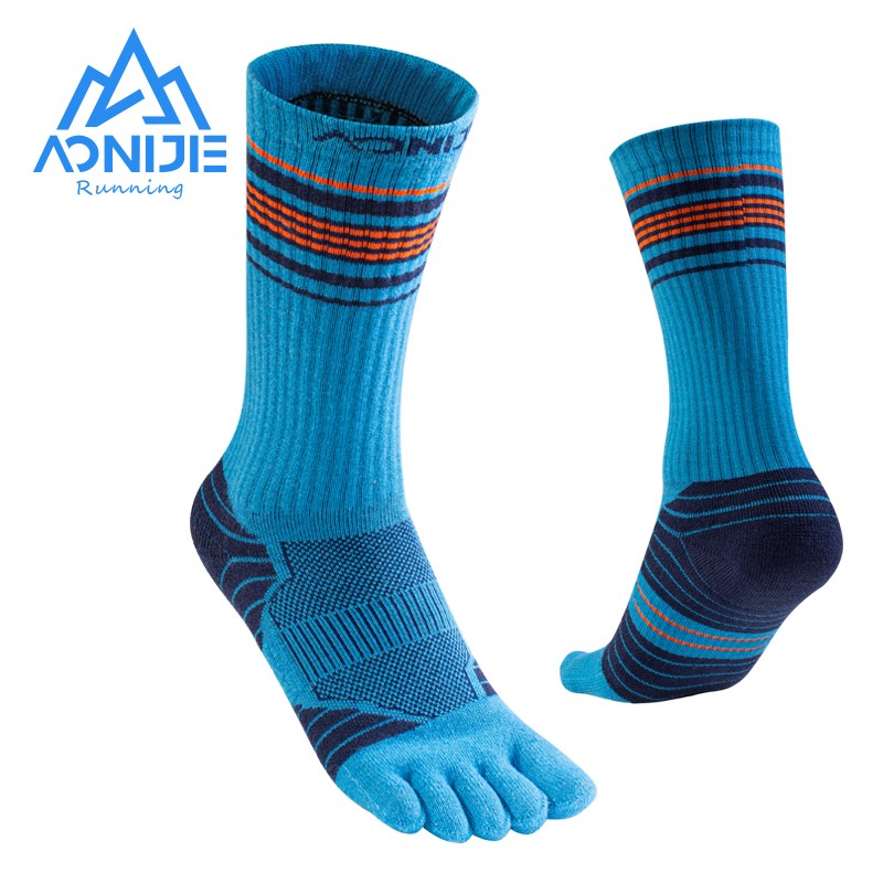AONIJIE E4833 New High-tube Sports Five-fingered Socks Outdoor Running Hiking Cycling Breathable Sweat-absorbing Split-toe Socks