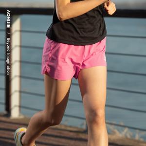  AONIJIE FW6199 Black Pink Sports Women Shorts Quick-drying Outdoor Running Shorts Light Weight Marathon Racing Hiking Pants