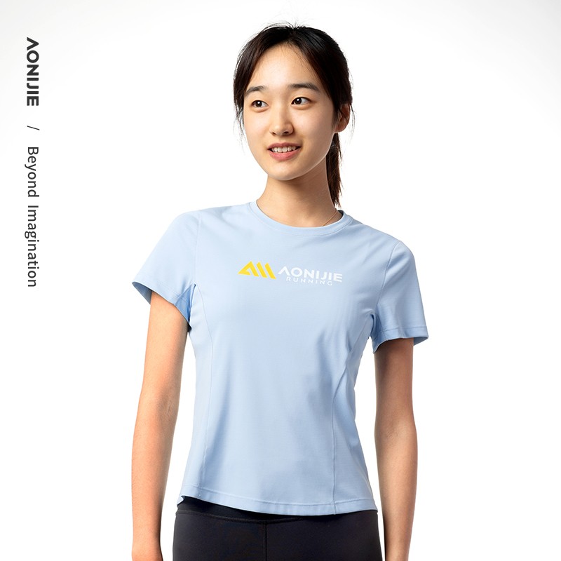 AONIJIE FW6198 Spring Summer Sports T-shirt  Women Running Round Neck Short Sleeve Quick Drying Breathable Female T-shirts